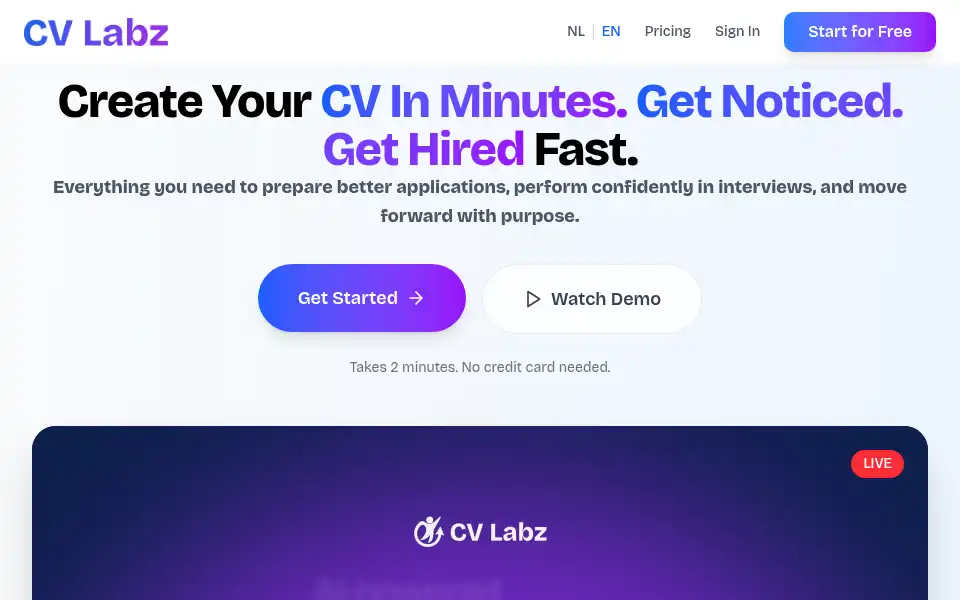 Screenshot of cvlabz.com
