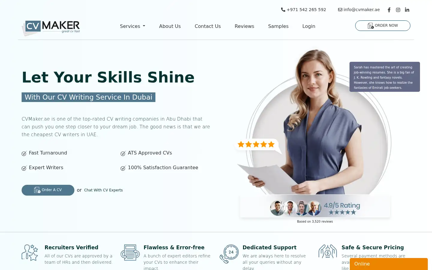 Screenshot of cvmaker.ae