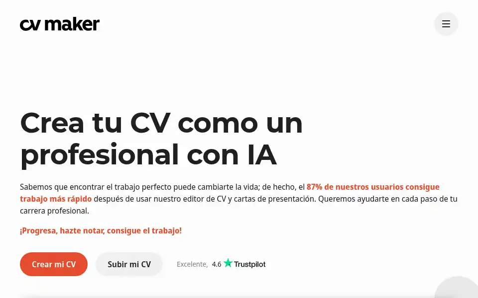 Screenshot of cvmaker.com.mx
