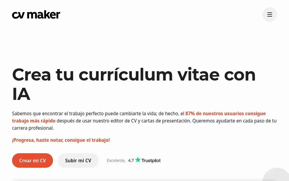 Screenshot of cvmaker.pe