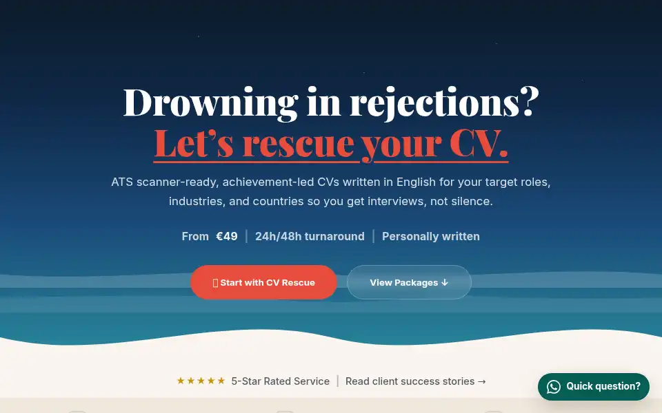 Screenshot of cvrescued.com