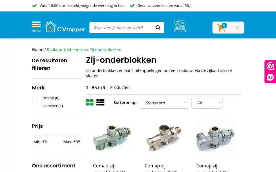 Screenshot of cvtopper.nl