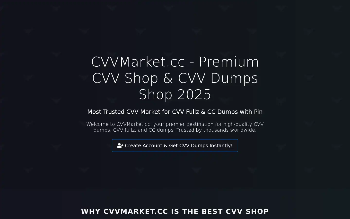 Screenshot of cvvmarket.cc