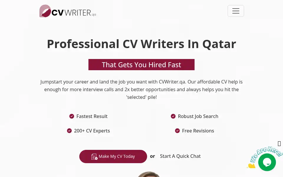 Screenshot of cvwriter.qa