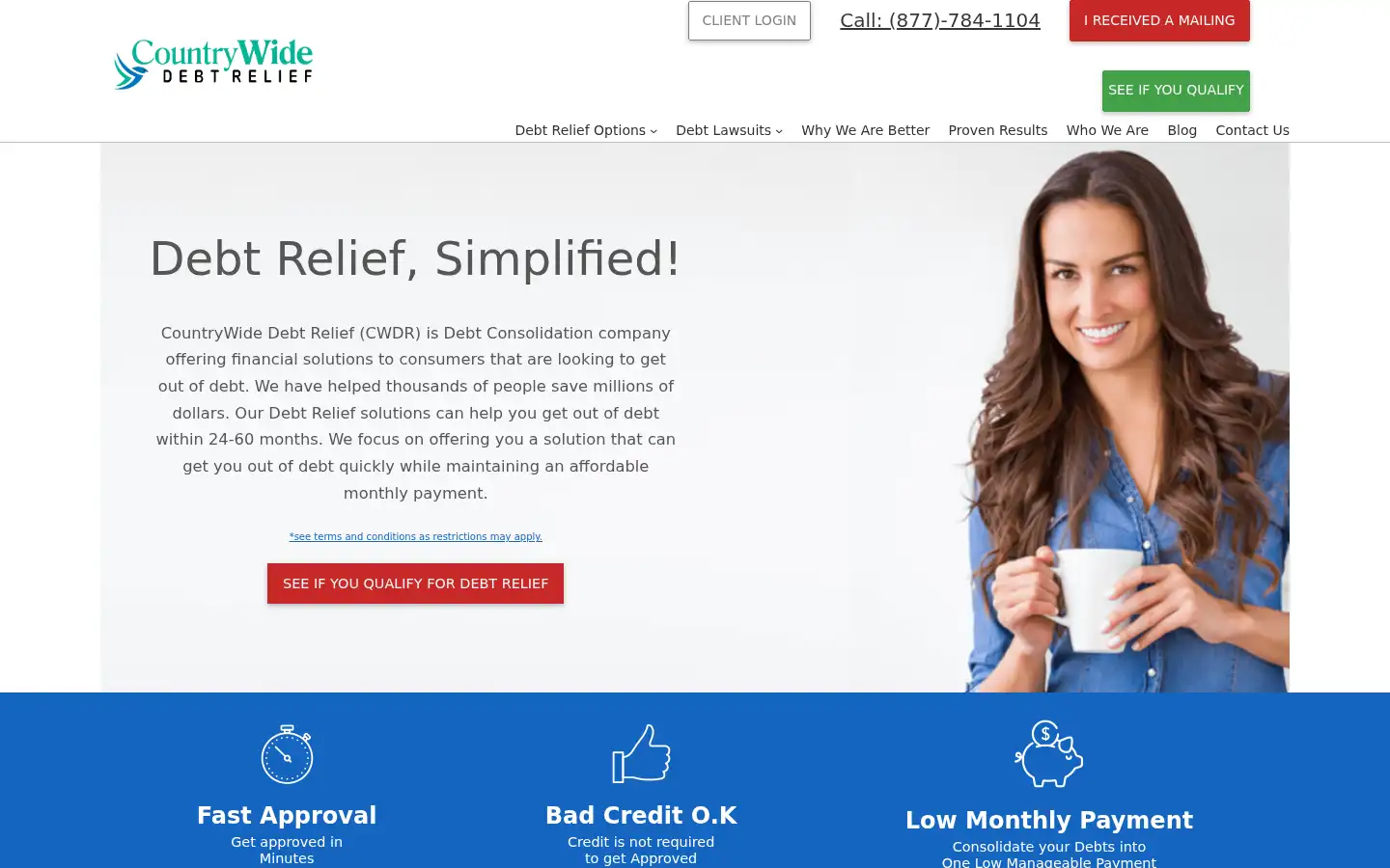 Screenshot of cwdebtrelief.com