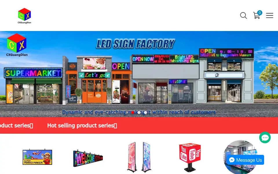 Screenshot of cxledsign.com