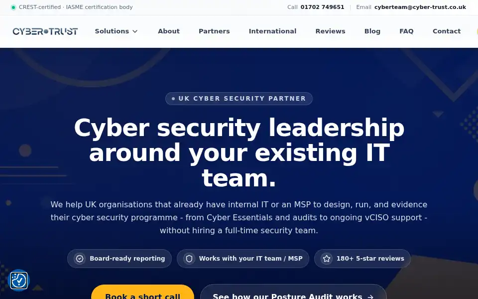Screenshot of cyber-trust.co.uk