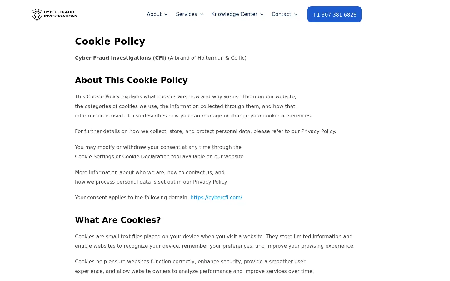 Screenshot of cybercfi.com