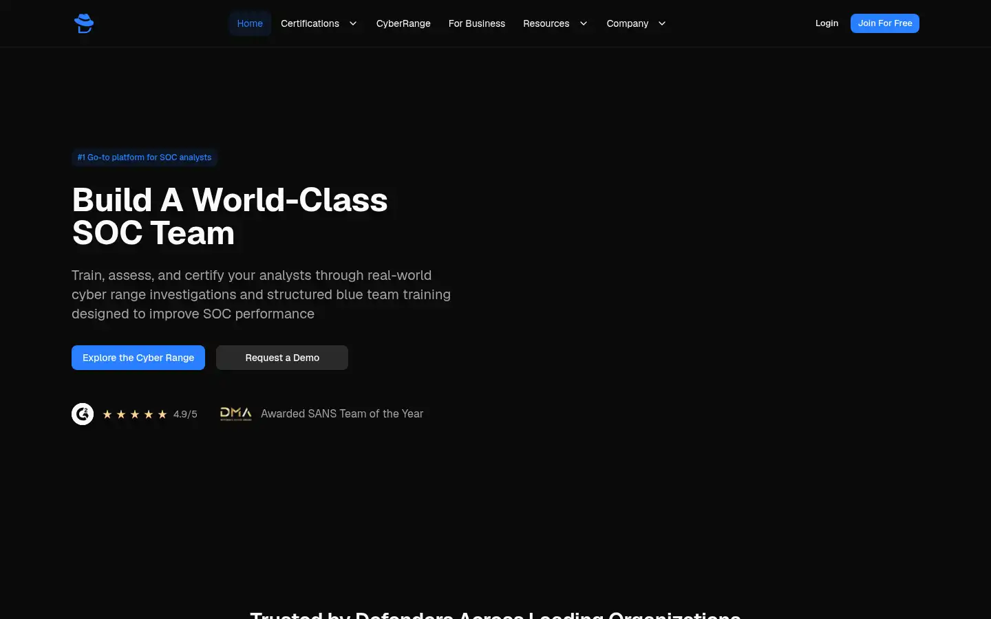 Screenshot of cyberdefenders.org