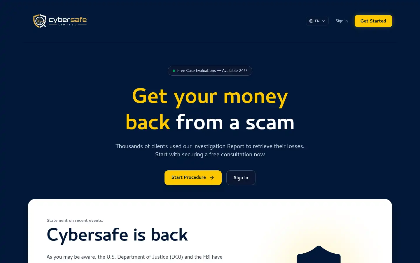 Screenshot of cybersafeltd.com
