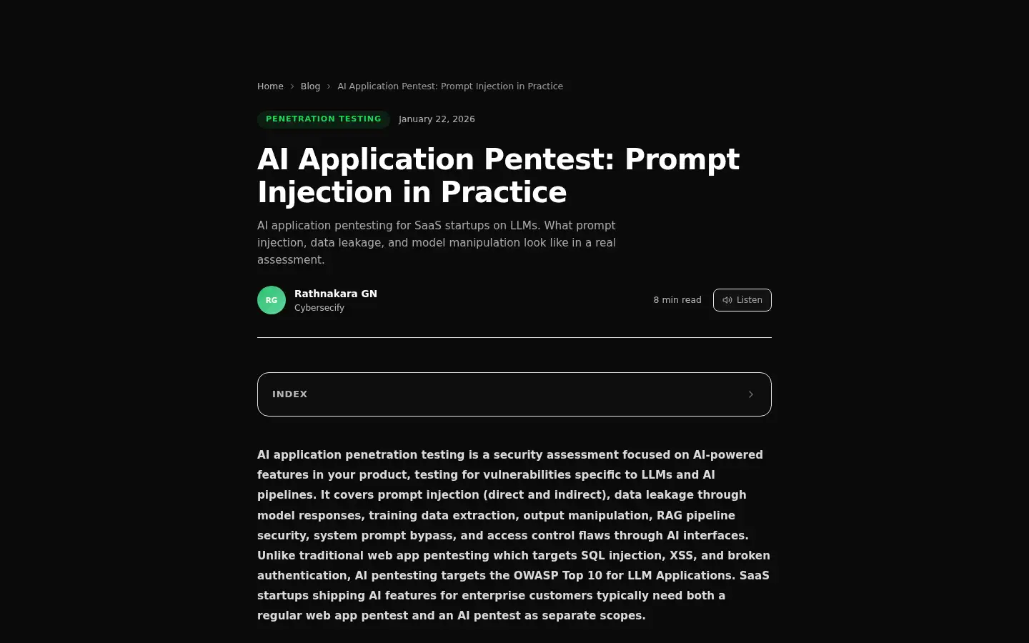 Screenshot of cybersecify.com