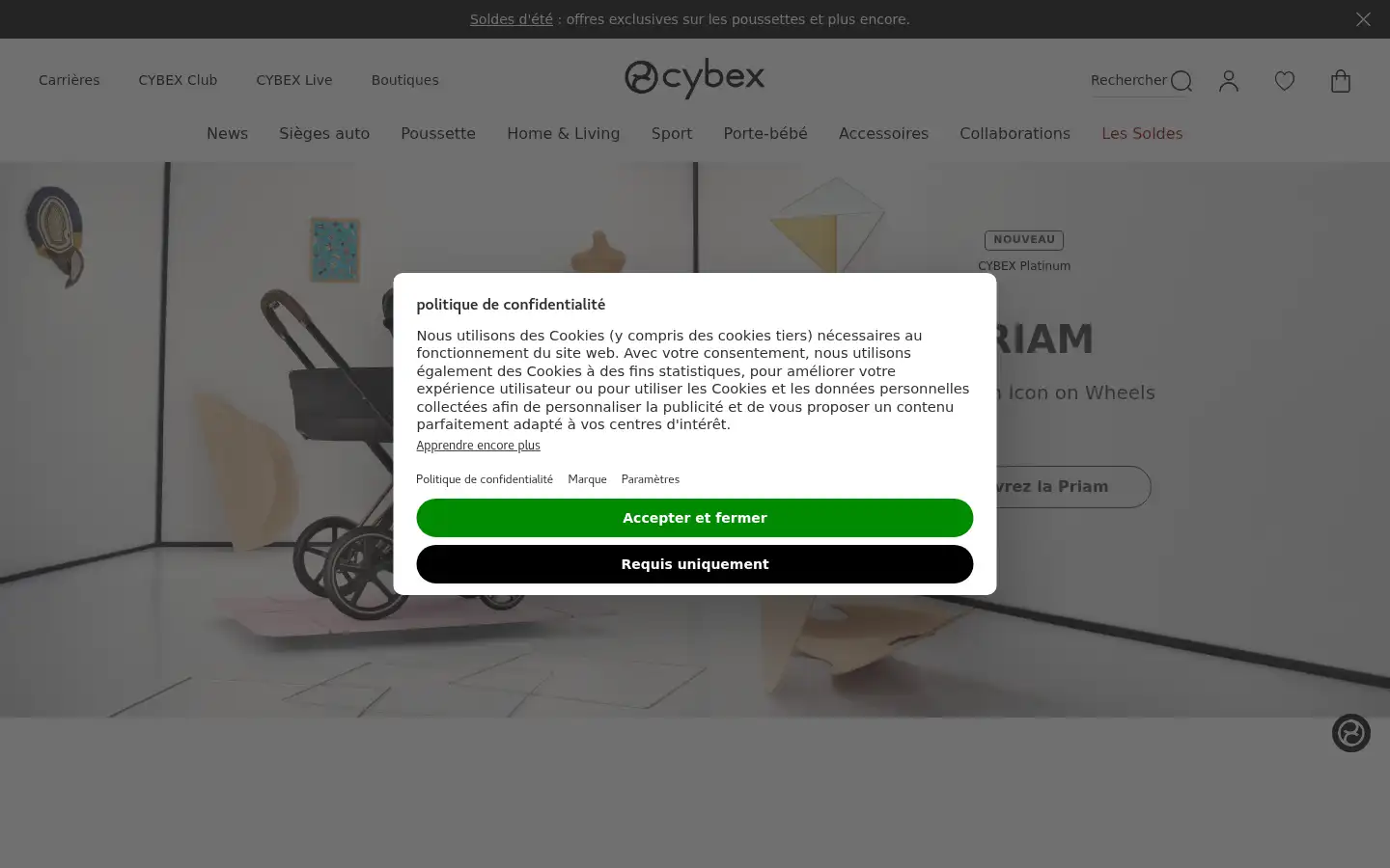 Screenshot of cybex-online.com