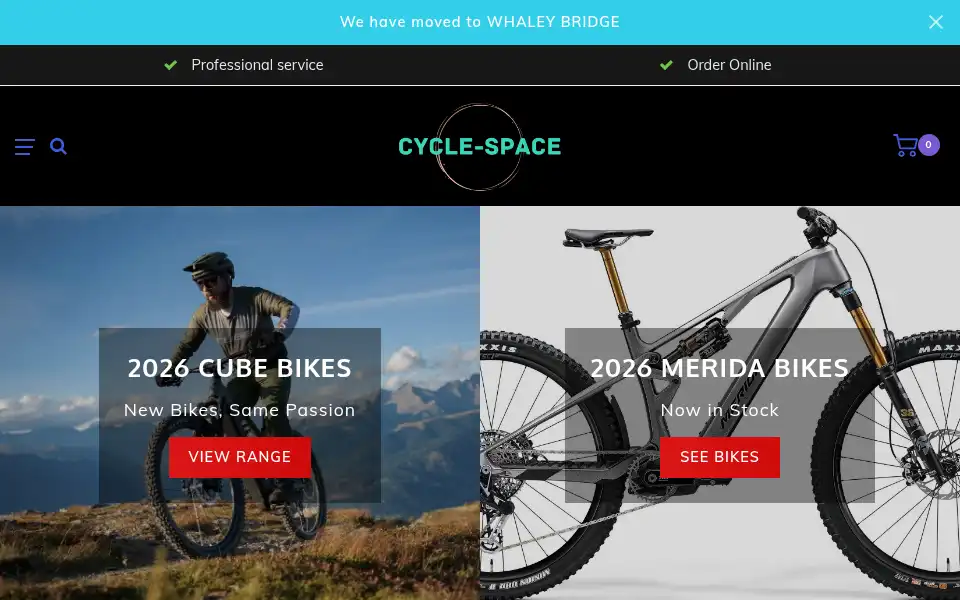 Screenshot of cycle-space.co.uk