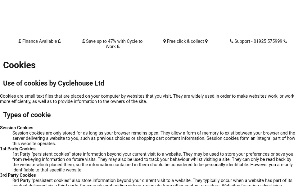 Screenshot of cyclehouse.co.uk