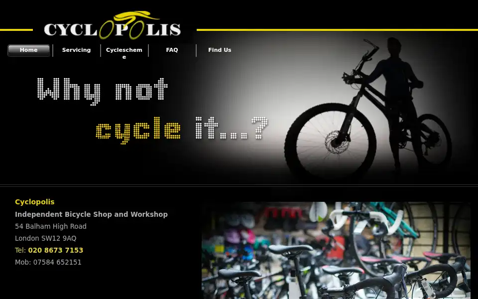 Screenshot of cyclopolis.co.uk