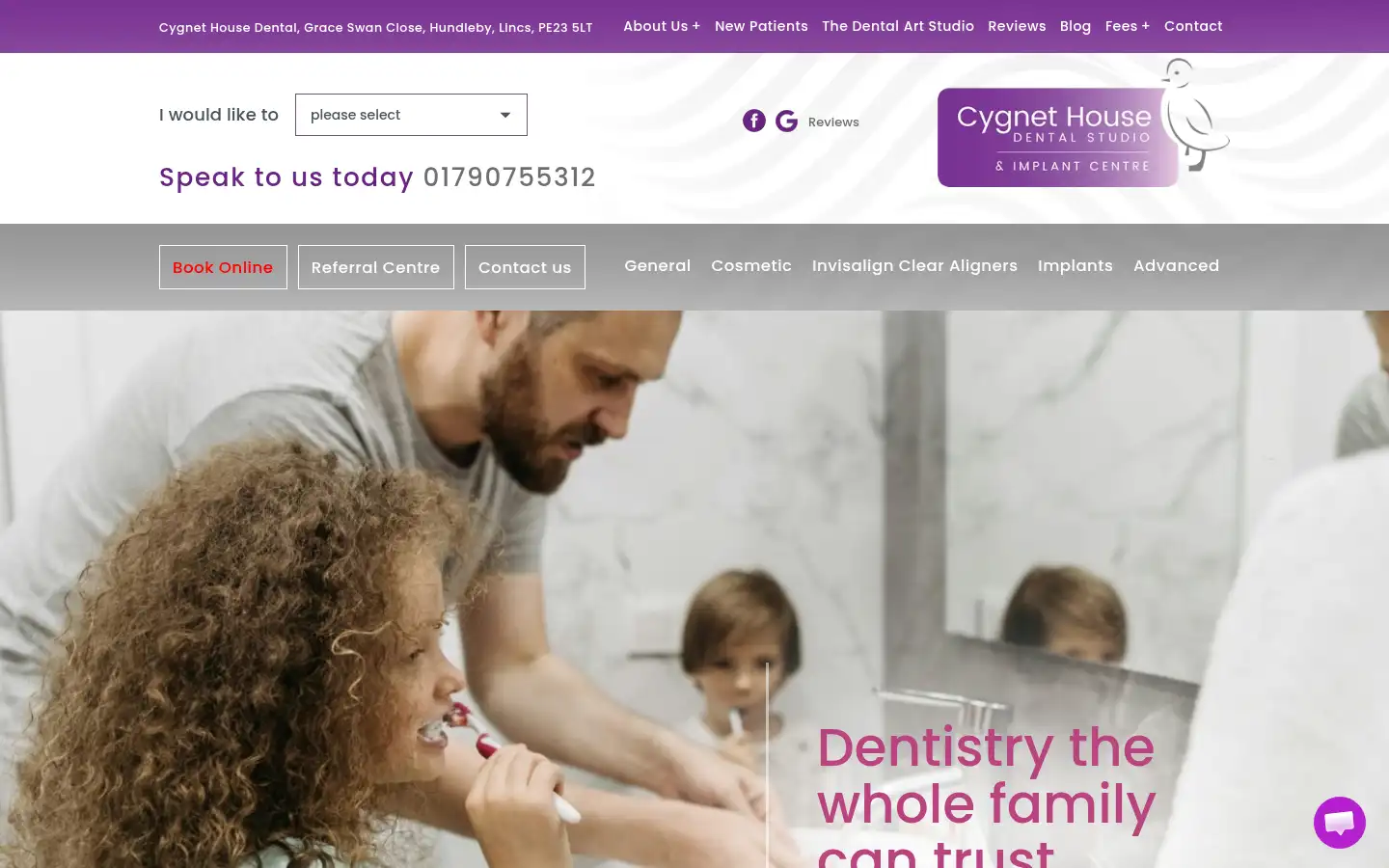 Screenshot of cygnethousedentalstudio.co.uk