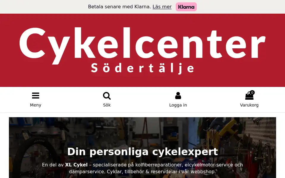 Screenshot of cykelcenter.eu