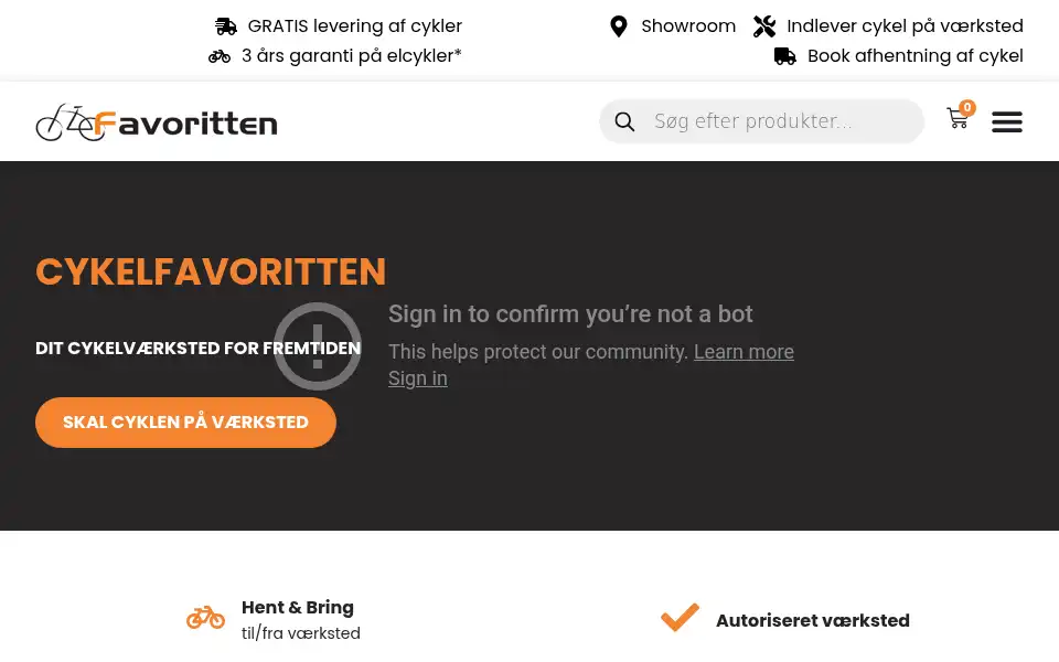 Screenshot of cykelfavoritten.dk