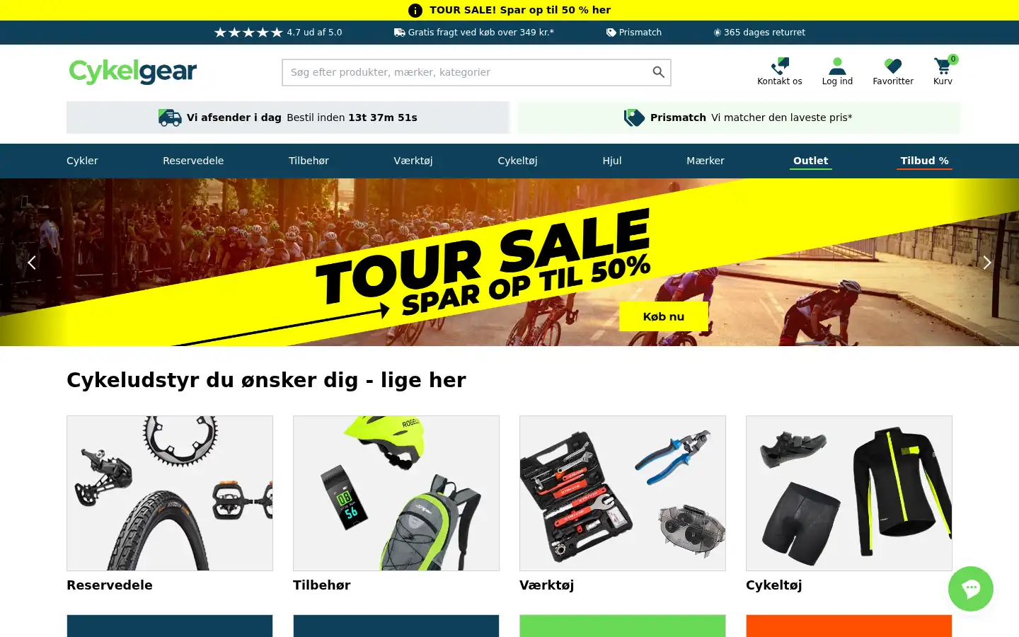 Screenshot of cykelgear.dk