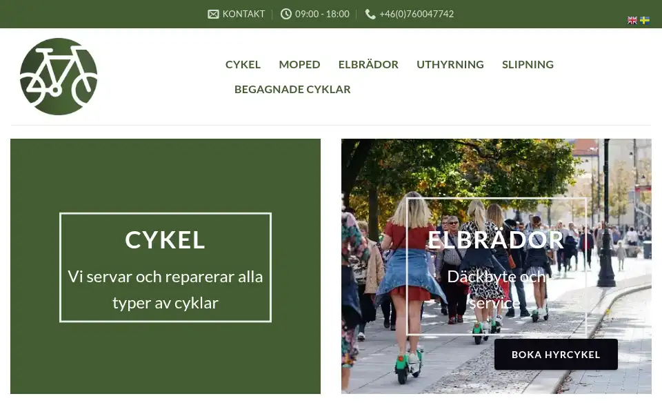 Screenshot of cykelstallet.se