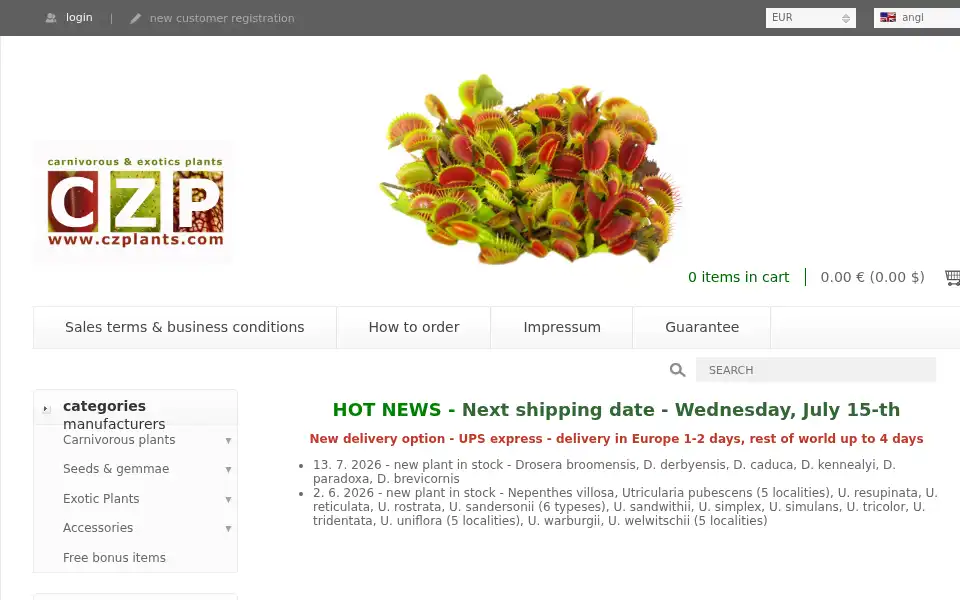 Screenshot of czplants.com