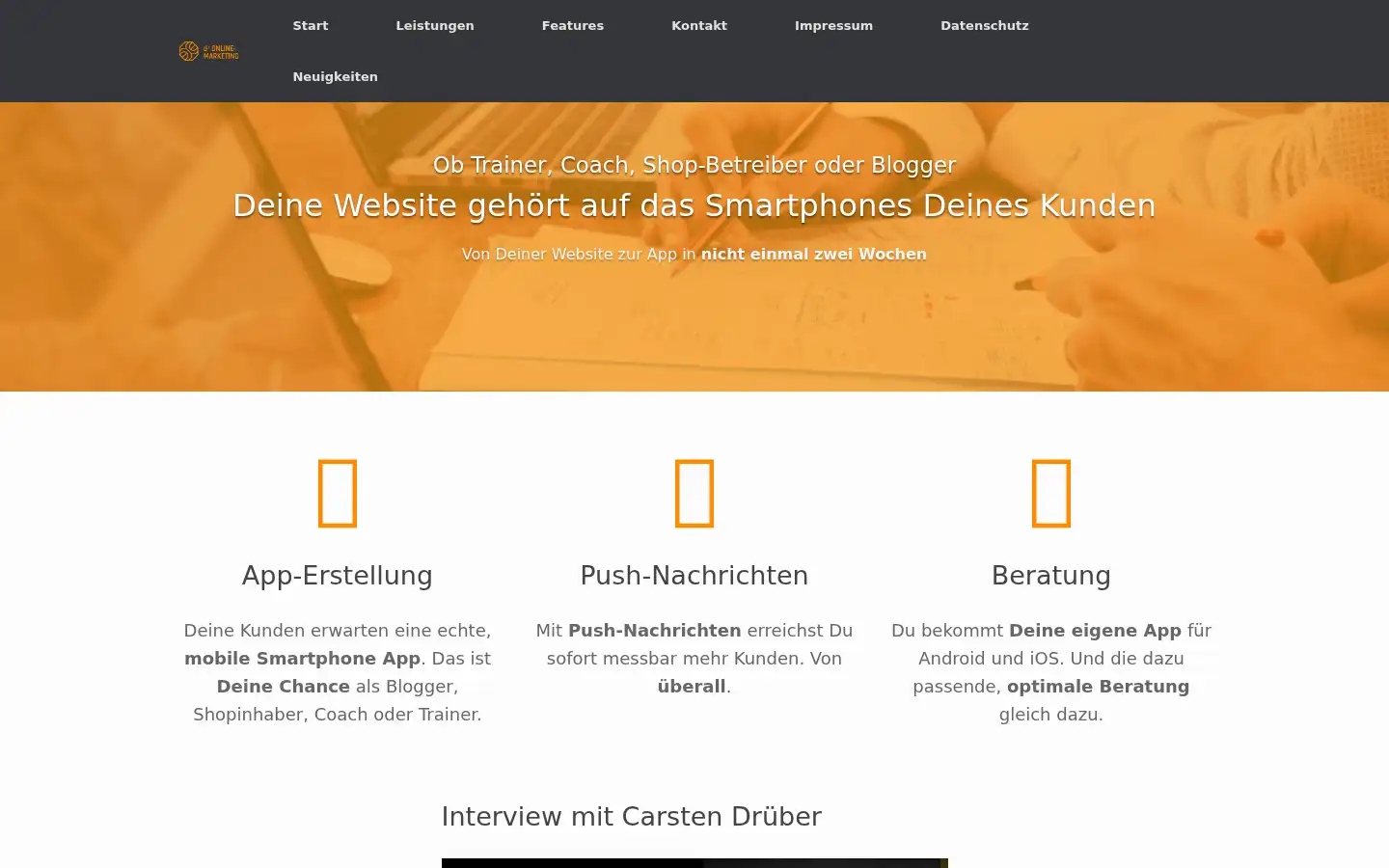 Screenshot of d3-onlinemarketing.de