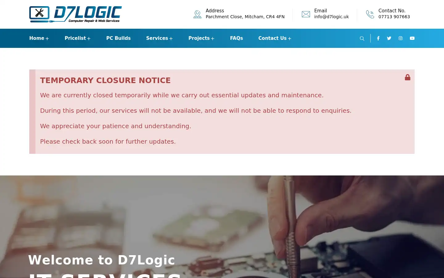 Screenshot of d7logic.uk
