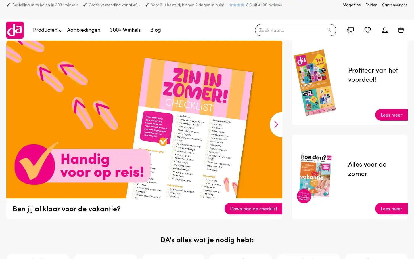 Screenshot of da.nl