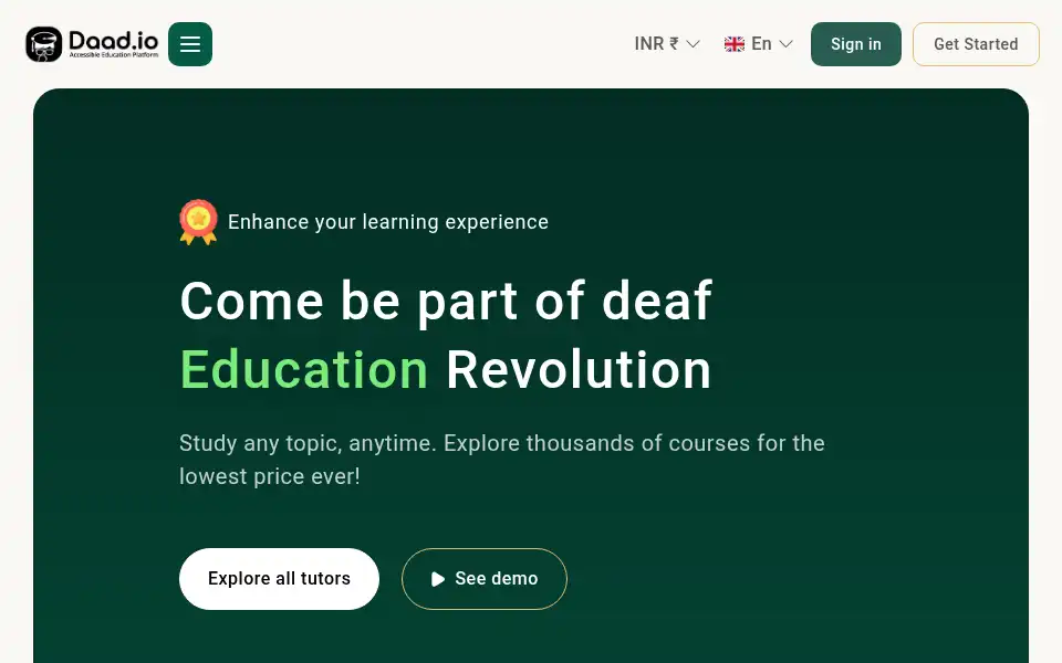 Screenshot of daad.io