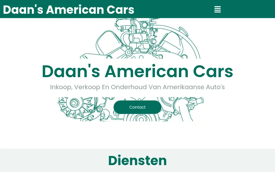 Screenshot of daansamericancars.nl