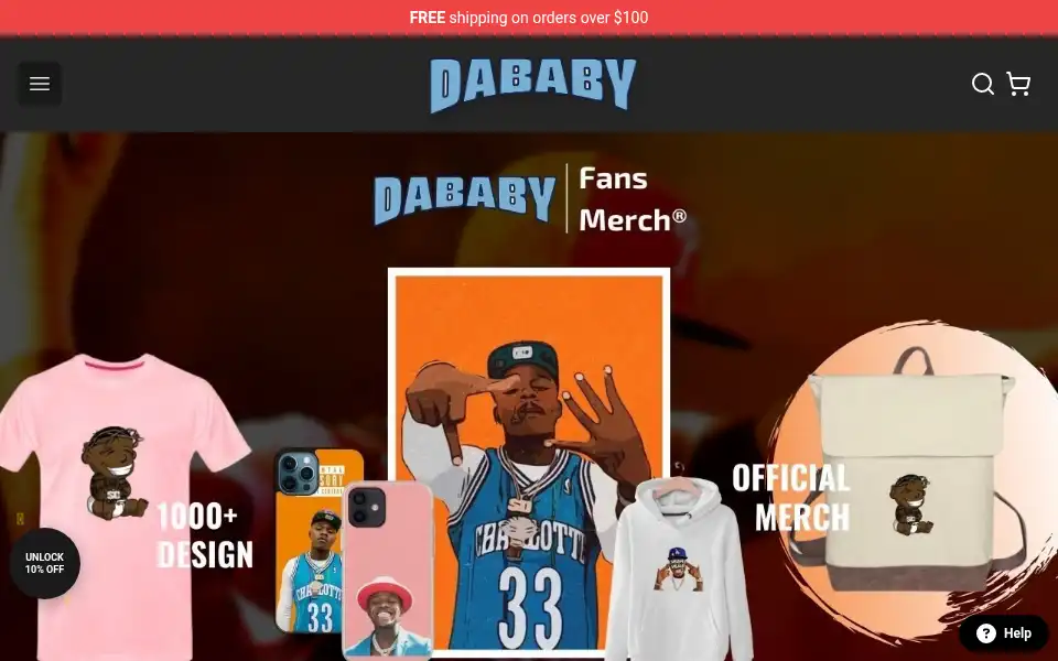 Screenshot of dababyofficial.store