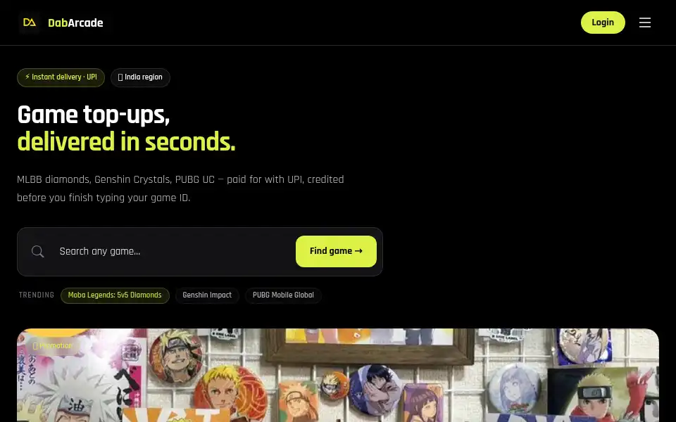 Screenshot of dabarcade.in