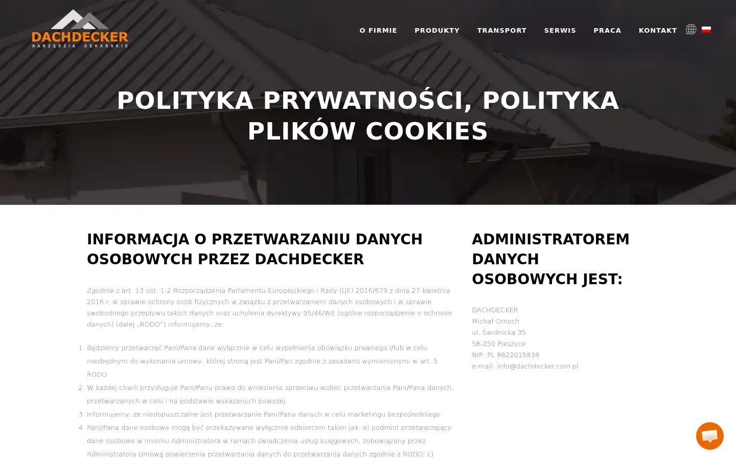 Screenshot of dachdecker.com.pl