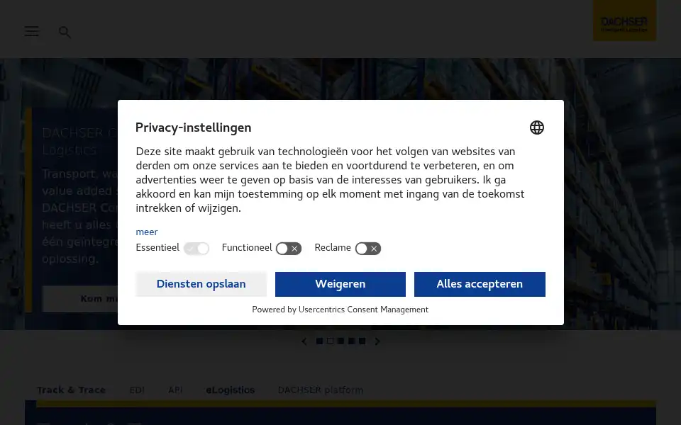 Screenshot of dachser.nl