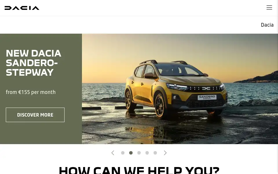 Screenshot of dacia.ie