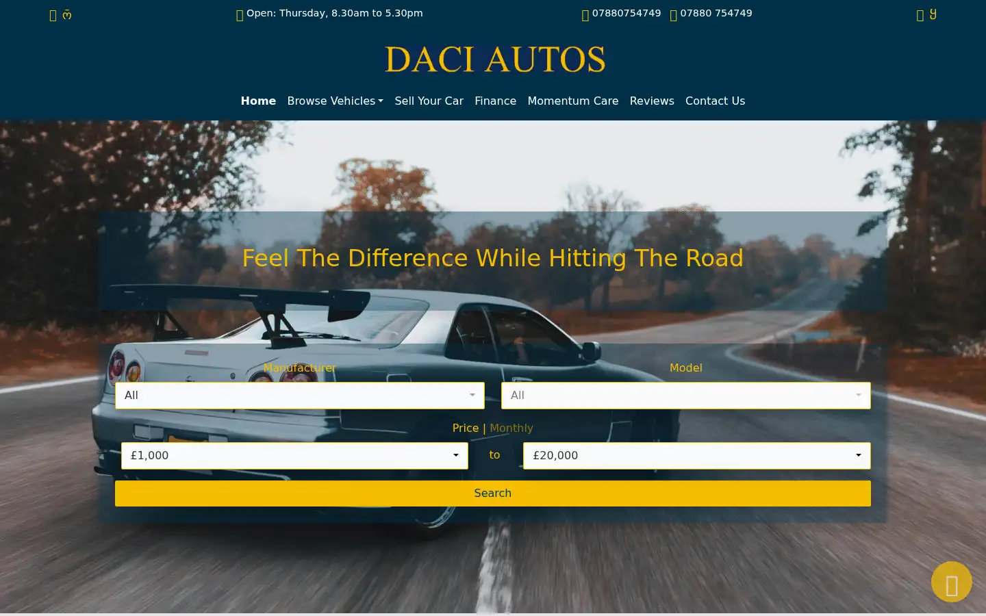Screenshot of daciautos.co.uk