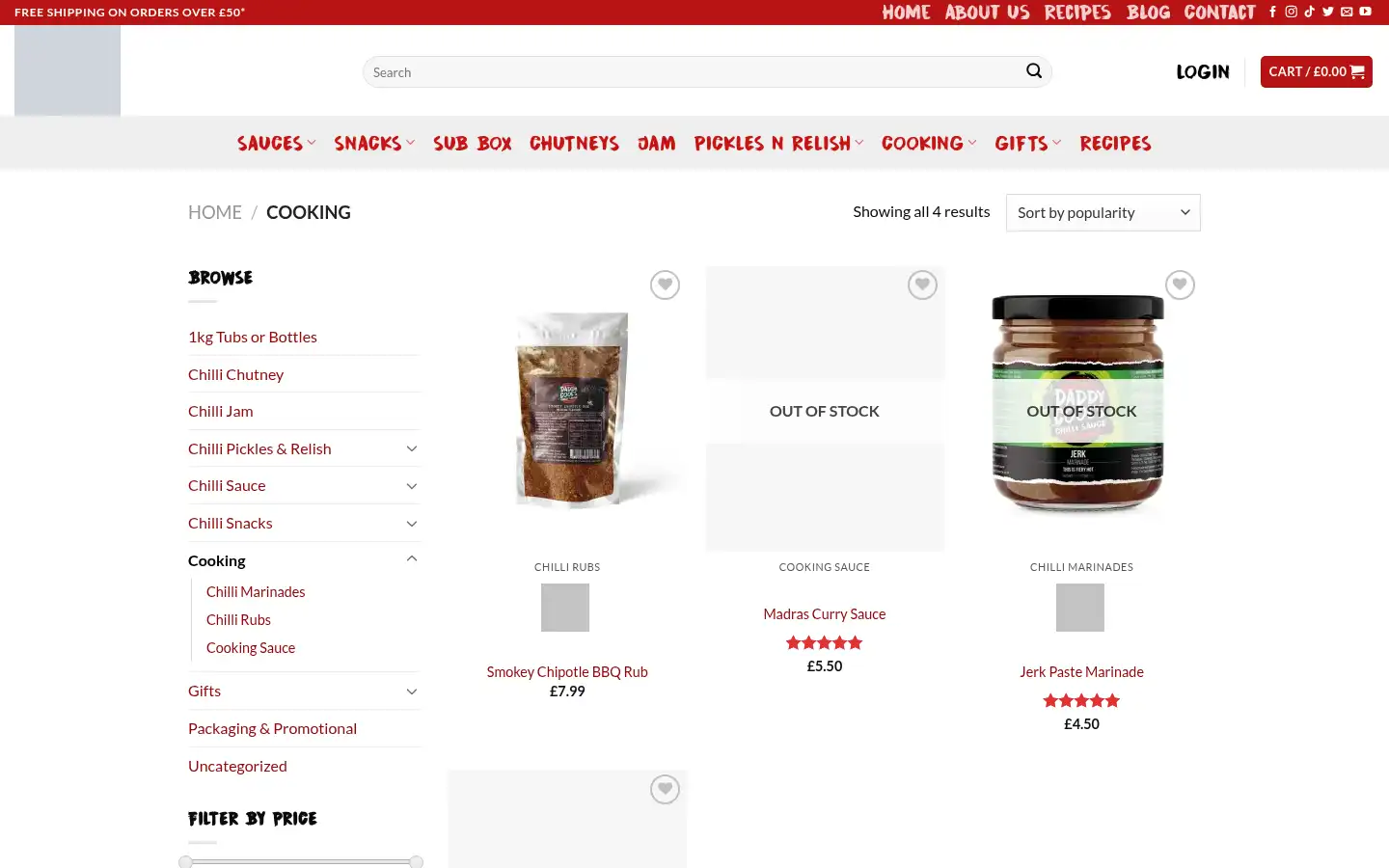 Screenshot of daddycoolschillisauce.co.uk