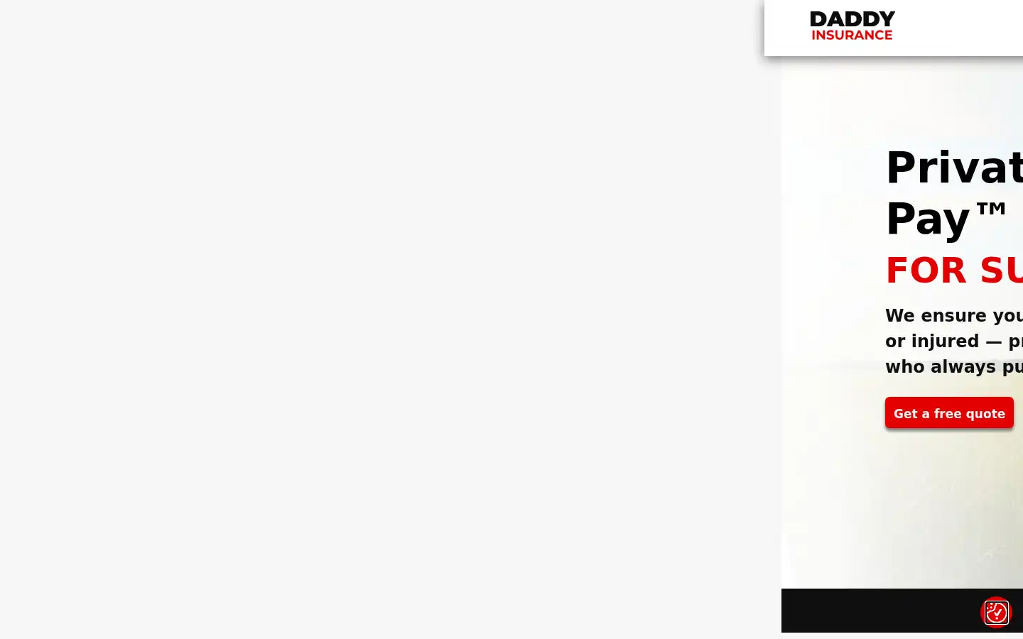 Screenshot of daddyinsurance.com