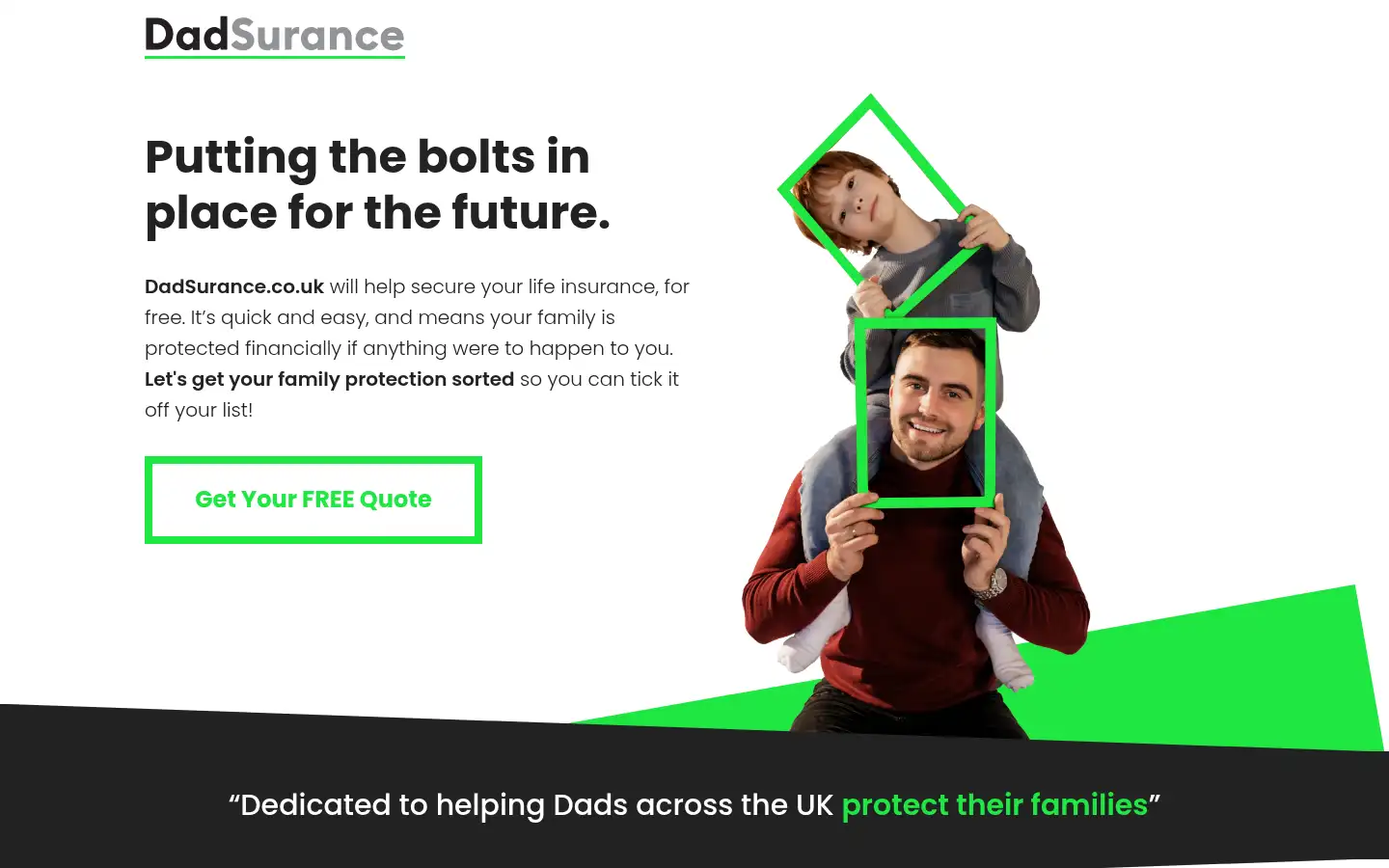 Screenshot of dadsurance.co.uk
