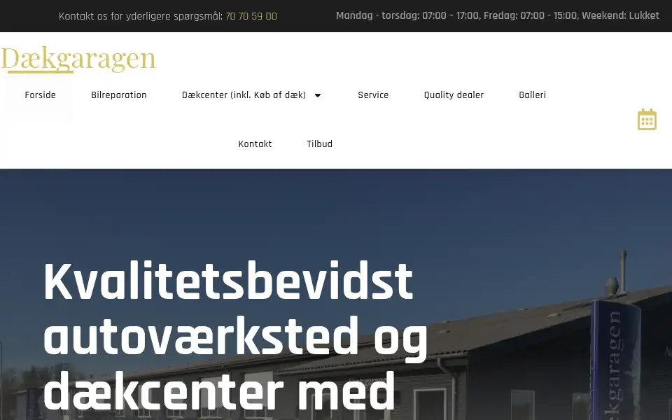 Screenshot of daekgaragen.dk