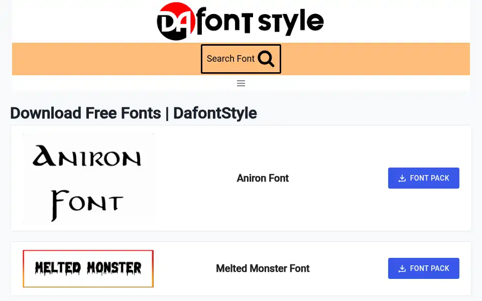 Screenshot of dafont.style
