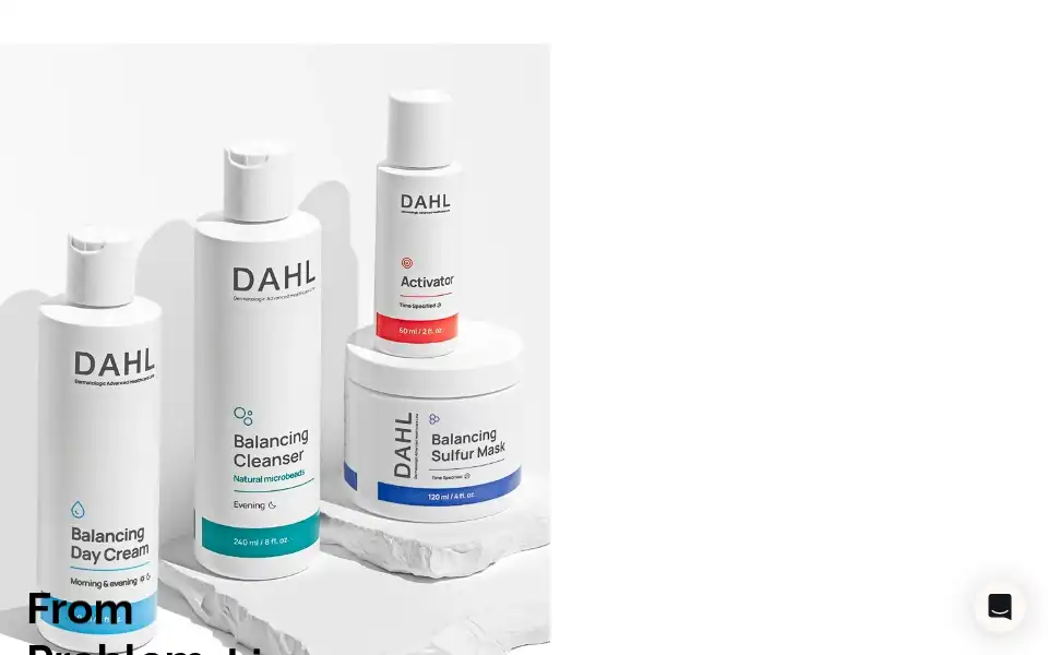 Screenshot of dahlskincare.com
