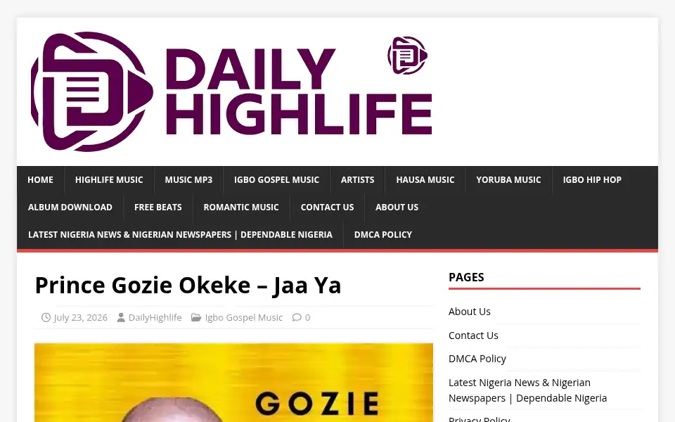 Screenshot of dailyhighlife.ng