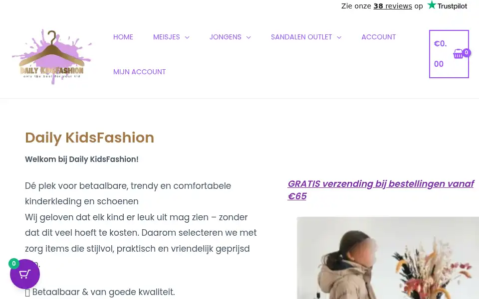 Screenshot of dailykidsfashion.nl