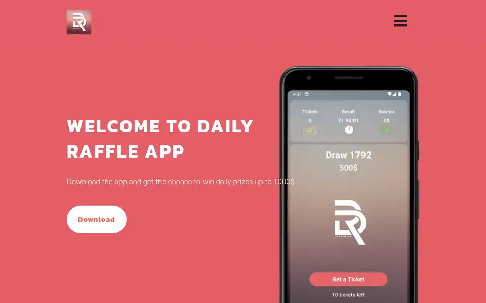 Screenshot of dailyraffleapp.com