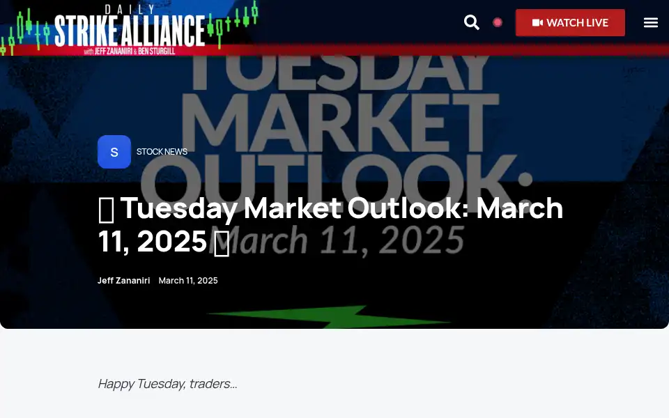 Screenshot of dailystrikealliance.com
