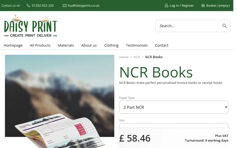 Screenshot of daisyprint.co.uk