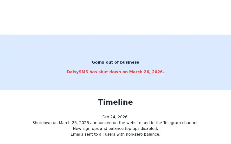 Screenshot of daisysms.com