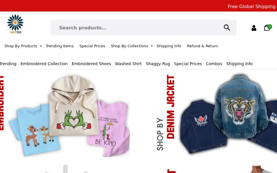 Screenshot of daisystees.com
