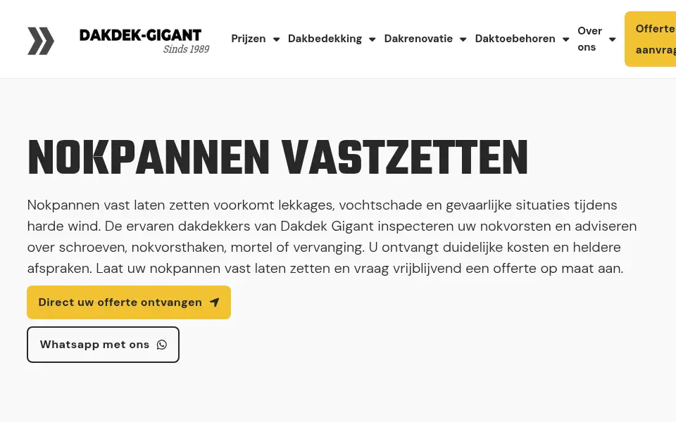 Screenshot of dakdek-gigant.nl